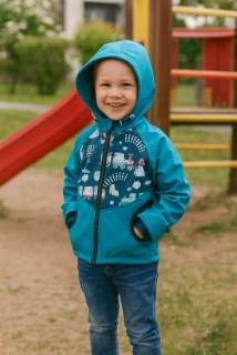 Dětská softshellová bunda VLAKY