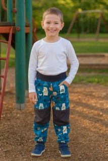 Dětské softshellové kalhoty ZVÍŘATA